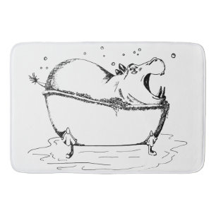 Hippo i Roligten Bath Svart Badrumsmatta