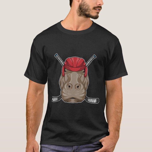 Hippo Ice hockey Ice hockey-klubba T Shirt (Framsida)
