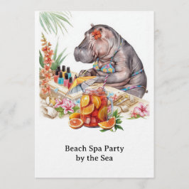  Hippo in Bikini Manicure Coastal Beauty beach spa Inbjudningar