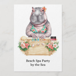  Hippo in Bikini Manicure Coastal Beauty beach spa Inbjudningar