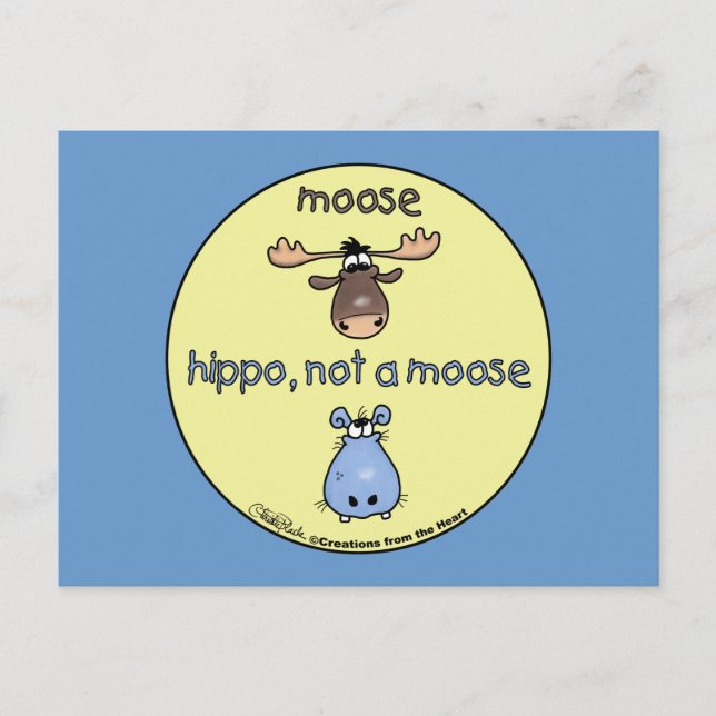 Hippo-ingen-moose! Vykort (Framsida)