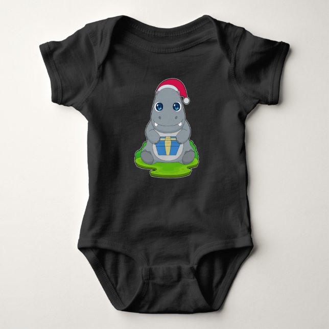 Hippo jul Paket T Shirt (Framsida)