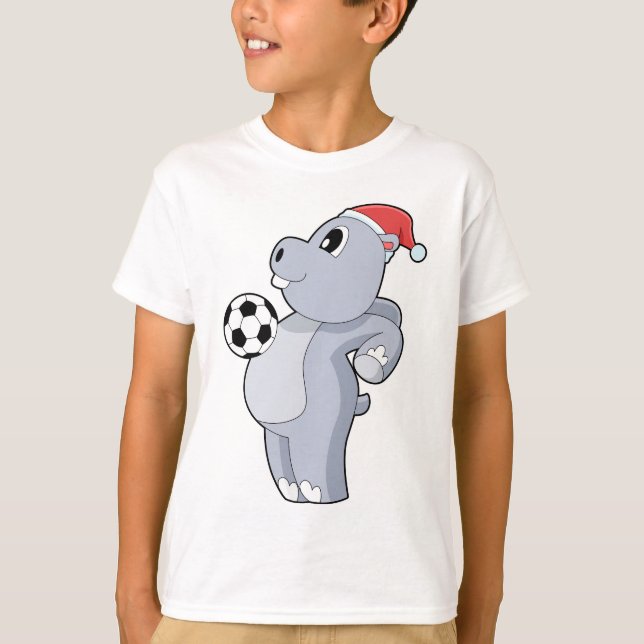 Hippo-julfotboll T Shirt (Framsida)