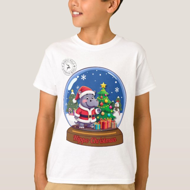 Hippo Juli Snowglobe T Shirt (Framsida)