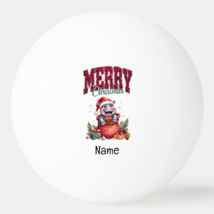 Hippo-jultema för Ping Pong Player Pingisboll