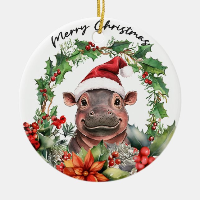 Hippo-jultema Julgransprydnad Keramik (Framsidan)