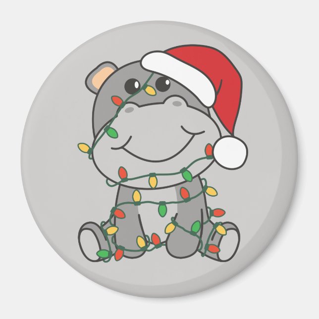 Hippo Julvinter Djur Hippos Magnet (Framsidan)