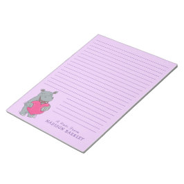 Hippo Kid Cute Valentine Day Stationary Anteckning Anteckningsblock
