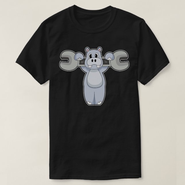 Hippo Mechanic Wrench T Shirt (Design framsida)