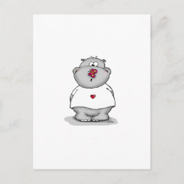 Hippo med Butterfly på sin näsa Vykort