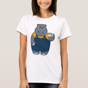 Hippo med Kopp i kaffe T Shirt