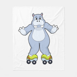 Hippo med rullskridskor fleecefilt