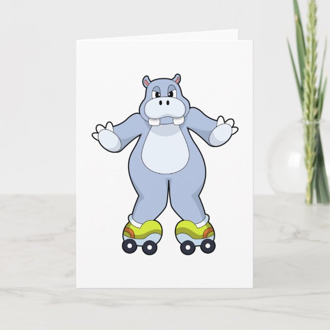 Hippo med rullskridskor kort (Framsida)