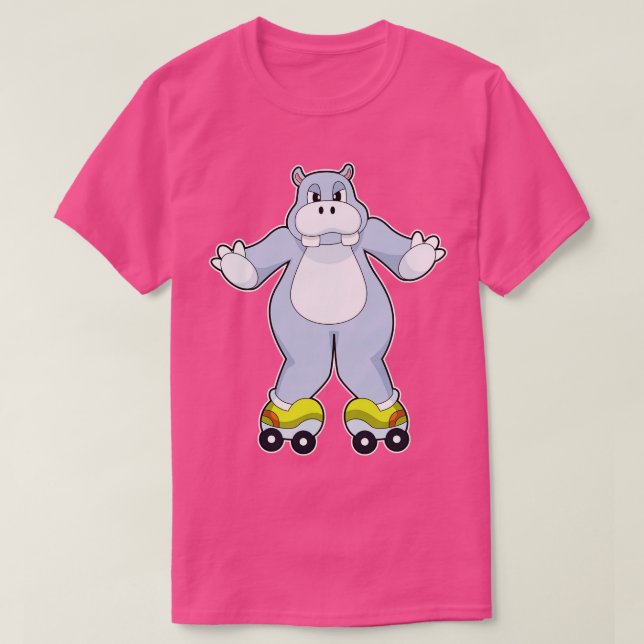 Hippo med rullskridskor t shirt (Design framsida)