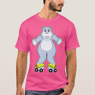 Hippo med rullskridskor t shirt