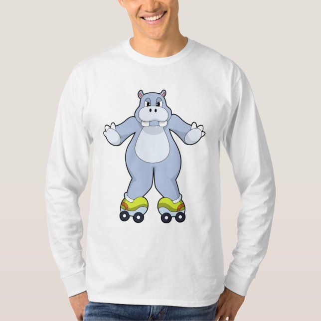 Hippo med rullskridskor t shirt (Framsida)
