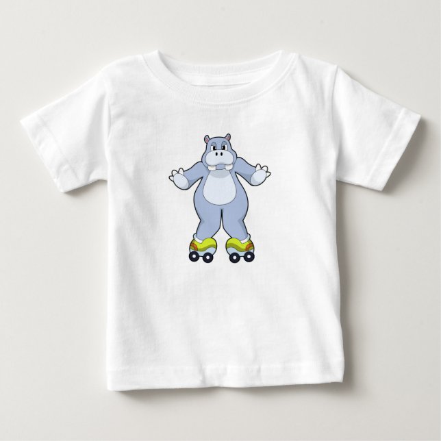Hippo med rullskridskor t shirt (Framsida)