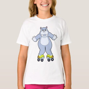 Hippo med rullskridskor t shirt