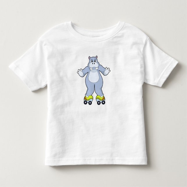 Hippo med rullskridskor t shirt (Framsida)