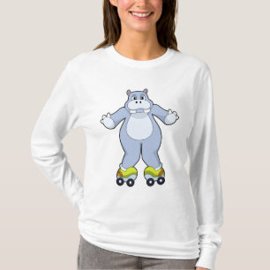 Hippo med rullskridskor t shirt