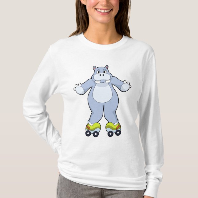 Hippo med rullskridskor t shirt (Framsida)