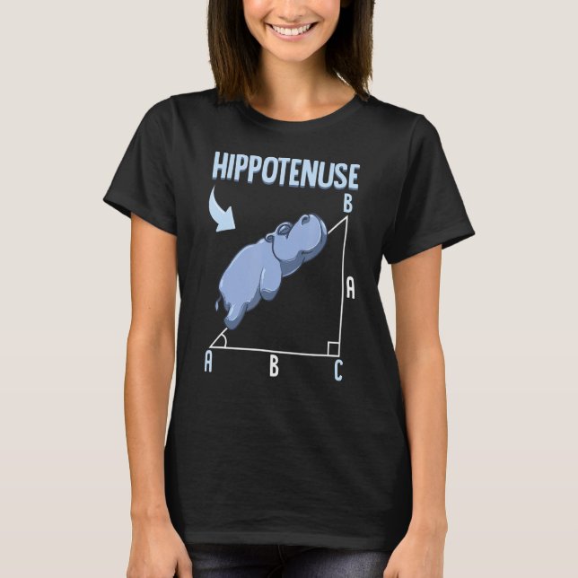 Hippo Meme Pythagorean Theorem Hypotenuse Pun T Shirt (Framsida)