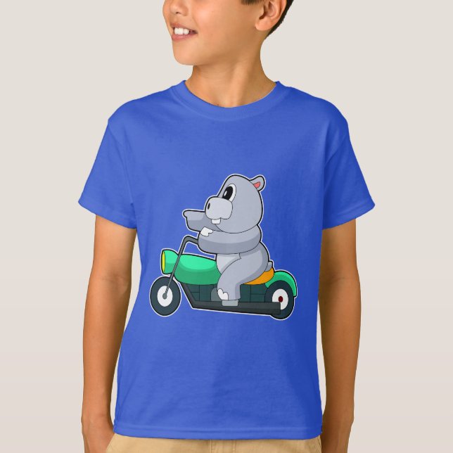 Hippo-motorcykel T Shirt (Framsida)