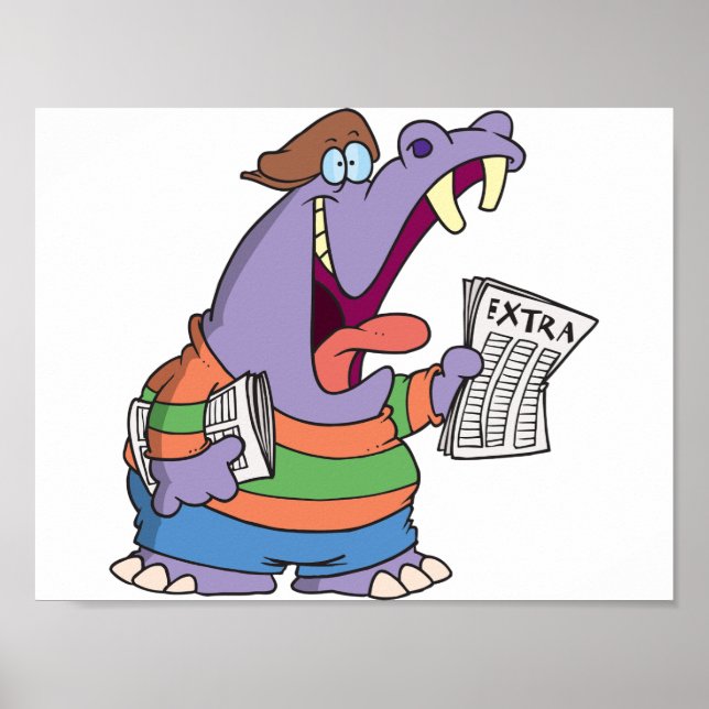 Hippo Newspaper Boy Poster (Framsidan)