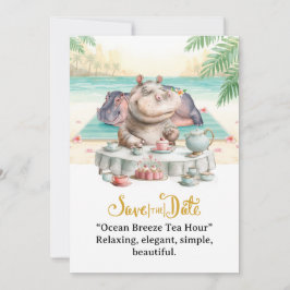  Hippo Ocean Breeze Tea Hour Invitation  Inbjudningar