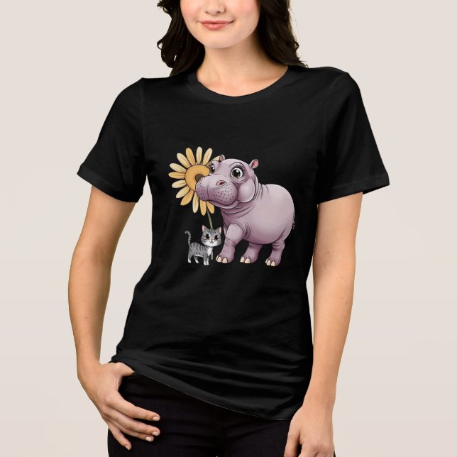 Hippo och Cat T-shirt Cats-a-Tonic (Stil 1) (Framsida)