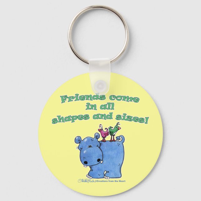 Hippo och fågelvänner nyckelring (Framsida)