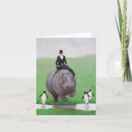 Hippo- och Penguins-blankanteckningskort Kort