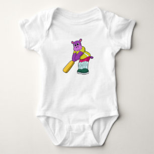 Hippo på Cricket med Cricket fladdermus T Shirt