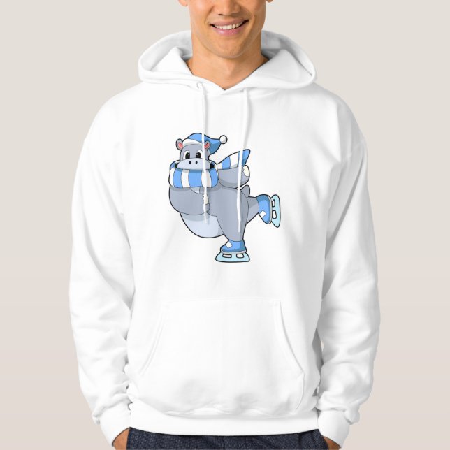 Hippo på isar med isskal hoodie (Framsida)
