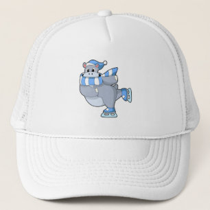Hippo på isar med isskal keps