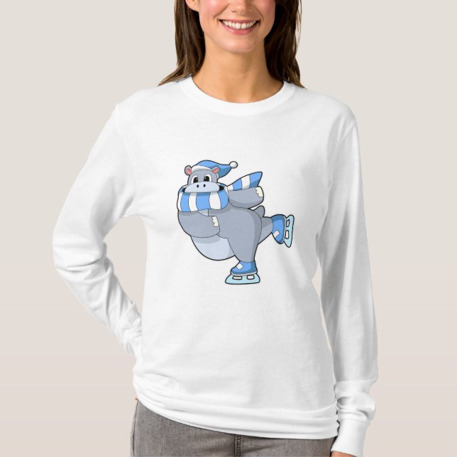 Hippo på isar med isskal t shirt (Framsida)