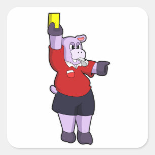 Hippo på scenen som referens fyrkantigt klistermärke