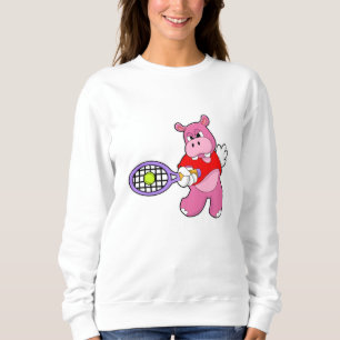 Hippo på Tennis med tennis racket T Shirt