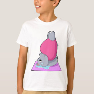 Hippo på Yoga Fitness T Shirt