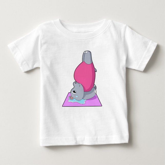 Hippo på Yoga Fitness T Shirt (Framsida)