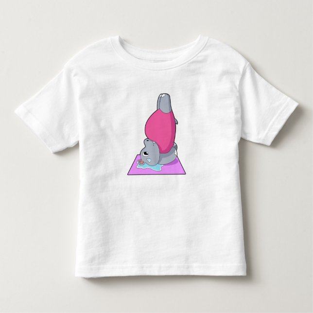 Hippo på Yoga Fitness T Shirt (Framsida)