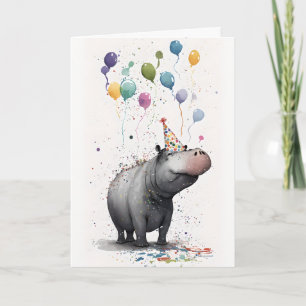 Hippo Party-hälsningskort Kort