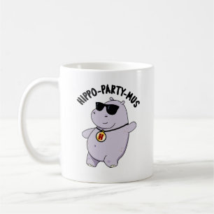 Hippo-party-mus Funny Animal Hippo Pun Kaffemugg