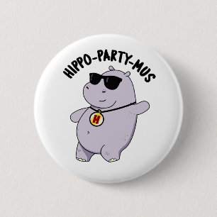 Hippo-party-mus Funny Animal Hippo Pun Knapp