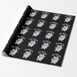 Hippo-party-mus Funny Animal Hippo Pun Mörk BG Presentpapper