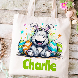 Hippo Påsk Kids Namn Boys Bunny Tygkasse
