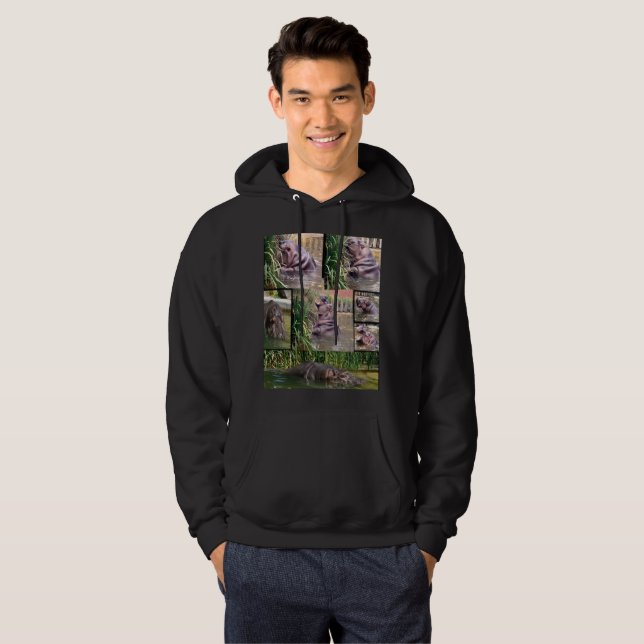 Hippo Photo Collage Hoodie (Hel framsida)
