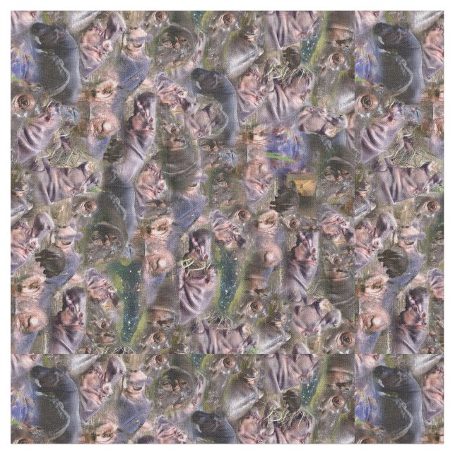 Hippo Photo Collage Tyg (Närbild)