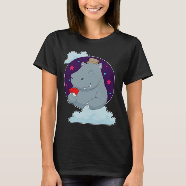 Hippo Poker-kort T Shirt (Framsida)