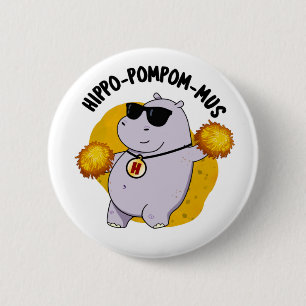 Hippo-pompom-Funny Animal Hippo Pun Knapp